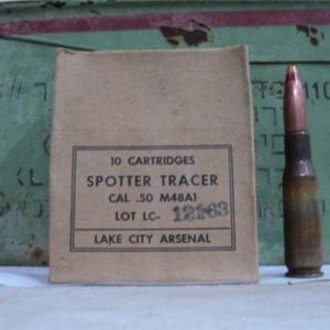50 cal spotter tracer ammo, M-48-A1, 110 round can.