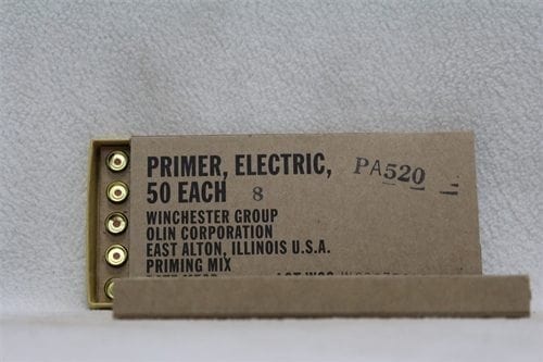 20mm Vulcan Electric Primers (also fits 30mm Vulcan)Winchester mfg. PA-520, box of 100