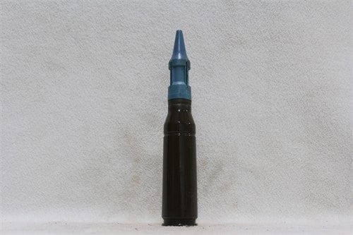 25mm Bushmaster new case dummy orund with blue TPDST projectile, Price Each