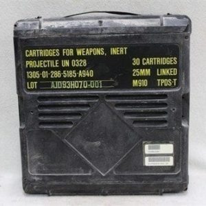 25mm Bushmaster plastic ammo boxes, Price Each