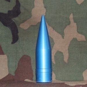 30mm Vulcan GAU-8 blue projectile with solid driving band, annodized, Price Each