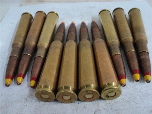 50 cal ammo loaded with spotter tracer. 10 round pack.