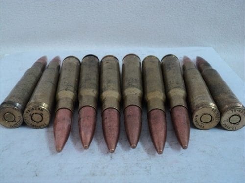 50 Cal. Ball ammo WWII and later, Foreign, Boxer primed. 10 round pack