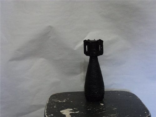 60mm inert black mortar round without nose fuse as-is with pitted tail fin