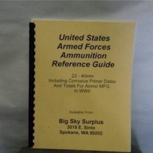 Small caliber ammunition identification guide 22 to 40mm. Includes corrosive ammo cutoff dates and totals for ammunition manufactured in WW-1 and 2