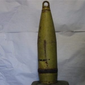 155MM inert projectile, grey color stamped w/CFO-3-5A 155MM T77 1957 (demilled)