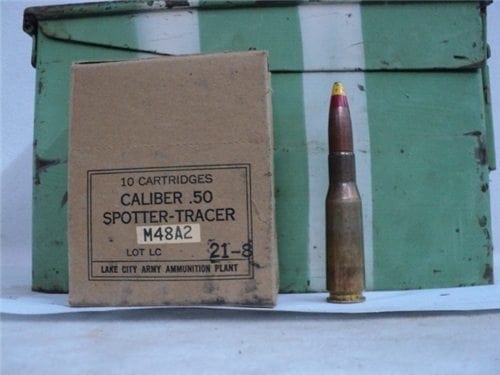 50 cal spotter tracer ammo M-48 A2. 110 round can.