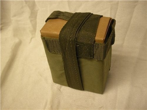 308 M-60 100 Round box and Bandoleers. This pack comes with 12 of the boxes in bandoleers.