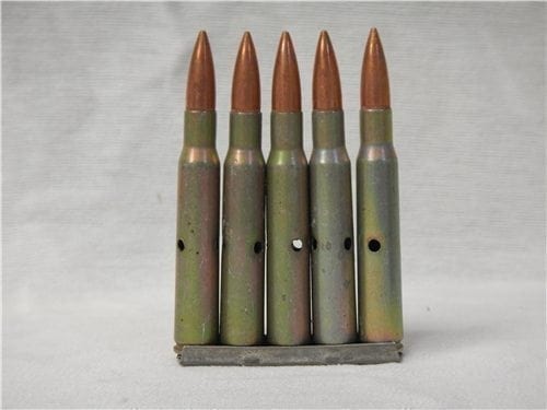 30 caliber/ 8mm dummy rounds. 100 round bag.