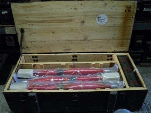 RPG 9A wooden case of 6 rockets with boosters