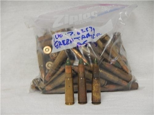 7.62×39 green tip tracer ammo. Sure fire. (MAY NOT TRACE) 100 RD. bag