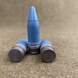 20mm Vulcan tp projectile, short, blue, good condition, with copper driving band, pack of 5 Large Bore www.cdvs.us