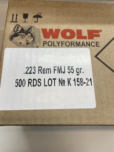 Wolf 223 / 55 Grain Polyformance 223 Rem Bimetal Jacket 55 GR 500Rds 223 / 5.56x45 www.cdvs.us