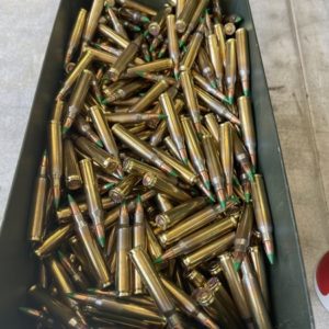 5.56×45 62 grain brass case ammo. 1000 rounds in free 50 cal. metal ammo can. 223 / 5.56x45 www.cdvs.us