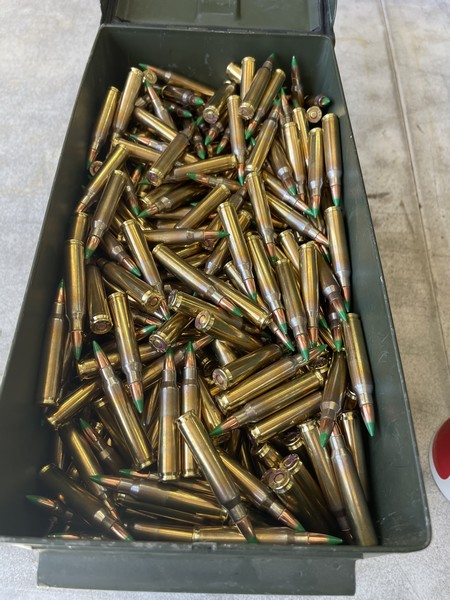 5.56×45 62 grain M855 brass case ammo. 1000 rounds in free 50 cal. metal ammo can. 223 / 5.56x45 www.cdvs.us