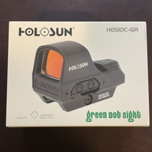 Holosun Technologies, Open Reflex, Green 2MOA Dot or 2MOA Dot with 65MOA Circle, Solar with Internal Battery, Quick Release Mount, AR Riser, Protective Hood, Black Finish New Products / Sale products www.cdvs.us