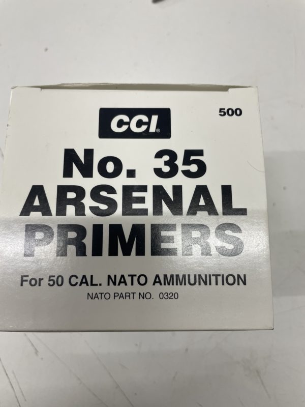 50 Cal. BMG CCI No. 35 primers. 500 pack 50 Caliber www.cdvs.us