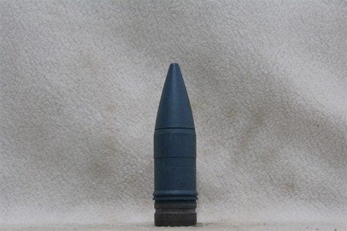 25mm Bushmaster new, blue, tpt projectiles with threaded tracer hole in flat base, Price Each