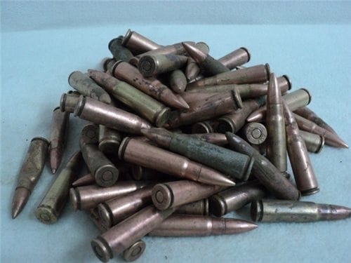 7.62×39 ball and tracer ammo, Battle field pickups may not trace or fire, sold as components only. 100 round bag.
