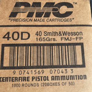 PMC Bronze .40 S&W Ammo 165 Grain Full Metal Jacket. 1000 round case. 40 Caliber www.cdvs.us