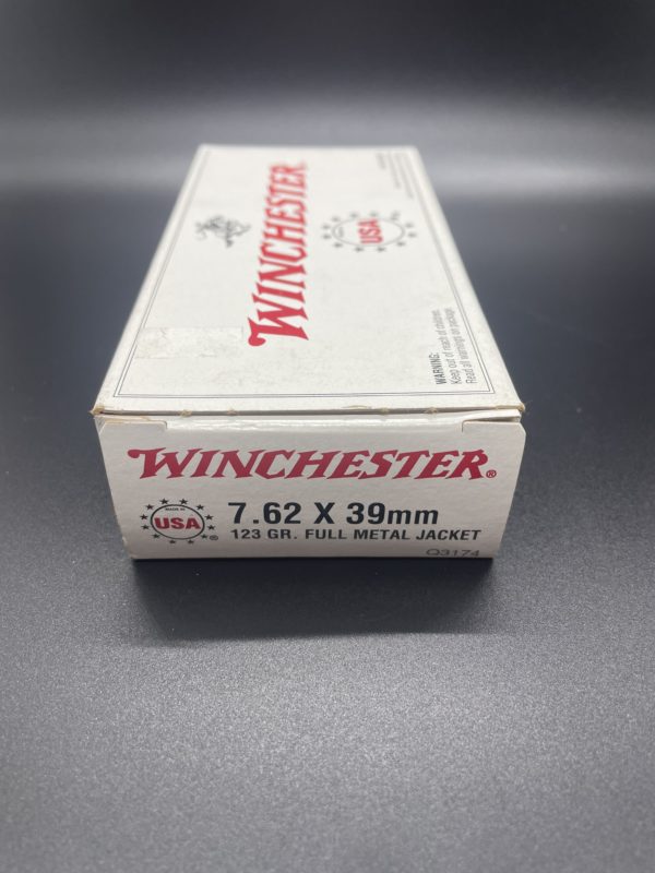 Winchester USA 7.62×39 mm 123 grain Full Metal Jacket, Brass Centerfire Rifle Ammunition Limited Supply www.cdvs.us