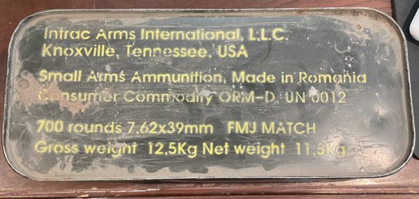 700 Rounds 7.62x39mm FMJ Match Limited Supply www.cdvs.us