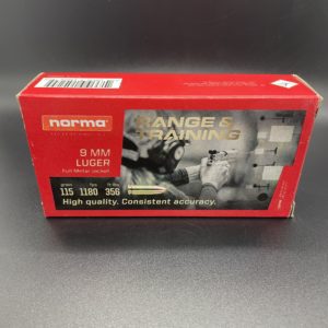 Norma Range & Training, 9mm, FMJ, 115 Grain, 50 Rounds Limited Supply www.cdvs.us