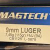 Magtech 9mm Brass case, 115 Grain FMJ ammo. 50 round Box 9MM www.cdvs.us
