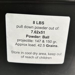 7.62×51 Pull Down Powder. 8 LBS De-Mill Products www.cdvs.us