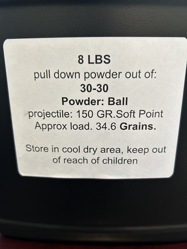 30-30 pull down powder. 8 LBS. De-Mill Products www.cdvs.us