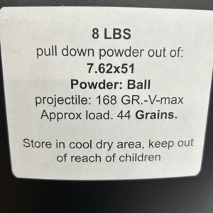 7.62×51 pull down powder. 8 LBS. De-Mill Products www.cdvs.us