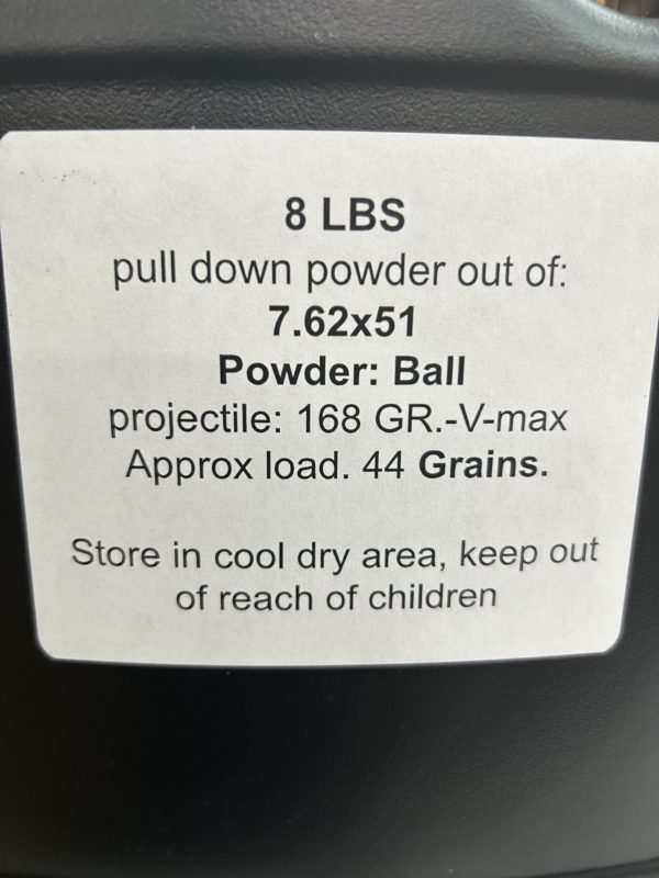 7.62×51 pull down powder. 8 LBS. De-Mill Products www.cdvs.us